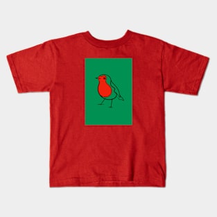 Robin Redbreast (Green Version) Kids T-Shirt